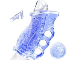 DOWO® - Hand Tool Masturbator - Pocket Pussy - Masturbator voor Man - Masturbator voor Man – Super Stroker - Masturbator - Sex Toys voor Mannen - Siliconen – Blauw/Transparant