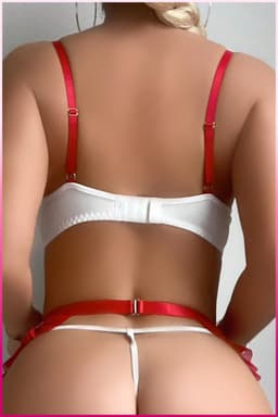 Purple-Daisy Sexy Lingerie Set- exotische kostuum uniformes- rollenspel- body pleasure PDS0023-W - Maat 90B - WIT — thumbnail 3
