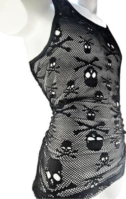 BamBella ® - Lingerie pak -Maat S/M - Hemd Skull- Heren- Maat Onesize Erotische jumpsuit Man Zwart — thumbnail 4