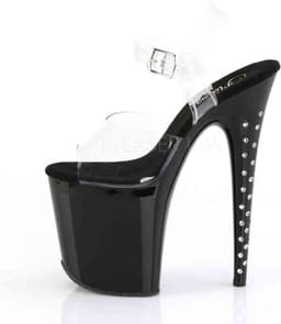 Pleaser - FLAMINGO-808G Sandaal met enkelband, Paaldans schoenen - Paaldans schoenen - 39 Shoes - Roze/Transparant — thumbnail 4