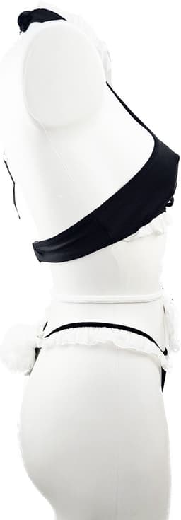 BamBella ® Sexy Cosplay Rollenspel kleding - Onesize - outfit dames Sex bunny dieren pak Zwart Wit set — thumbnail 4