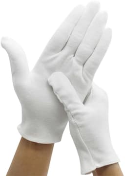 Katoenen handschoenen wit XL 4stuks – 2 paar Beschermende Handschoenen - Gezondheidszorg - Ziekenhuis - Beauty Center, Kapper en Salon Spa Tattoo – Jewelry - eczeem / allergie / handcreme - juweliers / munt handschoen — thumbnail 4
