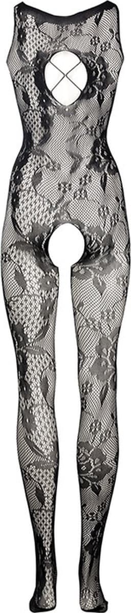 Criss Cross Neck Bodystocking - Black - O/S — thumbnail 5