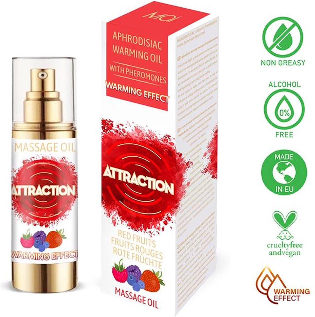 Mai feromonen massageolie verwarmend rood fruit 30 ml - 30ml — afbeelding 1