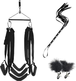VIN® Sex Schommel - Sex Swing Extra Stevig – Seksschommel Met Accessoires – Seksspeeltjes voor Koppel – Seks Schommel BDSM – Erotiek Toys - Sex Sling – Love Swing – Discreet Verpakt – Zwart — thumbnail 1
