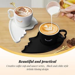 Koppels Mokken Set - Twee Mokken - Romantische Momenten - Exclusief Ontwerp - 200 ml - Wit — thumbnail 2