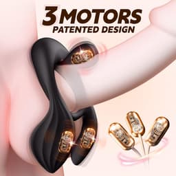 Daity Vibrerende Cockring voor Mannen en Koppels – Penisring met 3 Motoren, 10 Vibratiestanden en Afstandsbediening – Clitoris- en Teelbalstimulatie – Dubbele Teelbalvibrator — thumbnail 2