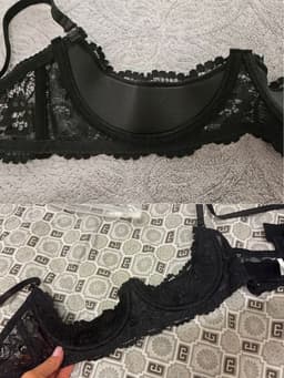 Luxe 2-Delige Kanten Lingerie Set Zwart – Open Cup 1/4 Push-up Beugel BH & Open Kruis String - Erotische Lingerie Maat S/M — thumbnail 3