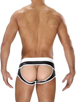 TOF Paris Fetish Bottomless Boxer Black/White - MAAT M - Erotisch Heren Ondergoed - Boxershort voor Man - Sexy mannen Boxershort — thumbnail 2