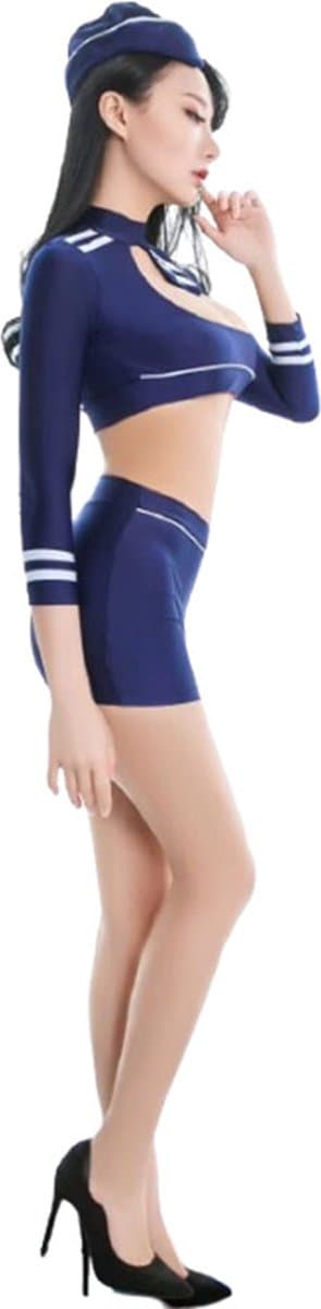 Sexy stewardess outfit - Rollenspel - Erotisch - BDSM - One size - Open decolleté — afbeelding 1