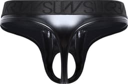 SUKREW Wet Look U-Style Classic Thong - MAAT M - Erotisch Heren Ondergoed - String voor Man - Sexy mannen String — thumbnail 2
