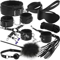 Without Lemon - Erotische Accessoires Set - 10-delige Erotische Bondage Set voor Koppels - BDSM - Valentijnsdag - Zwart — thumbnail 1