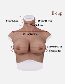 Siliconen Borsten- plus size L XL Borstprothese-Nep borsten- E cup- Cosplay- Travestie-Transgender-Crossdresser-Travestiet-100% siliconen-Breastplate — thumbnail 1