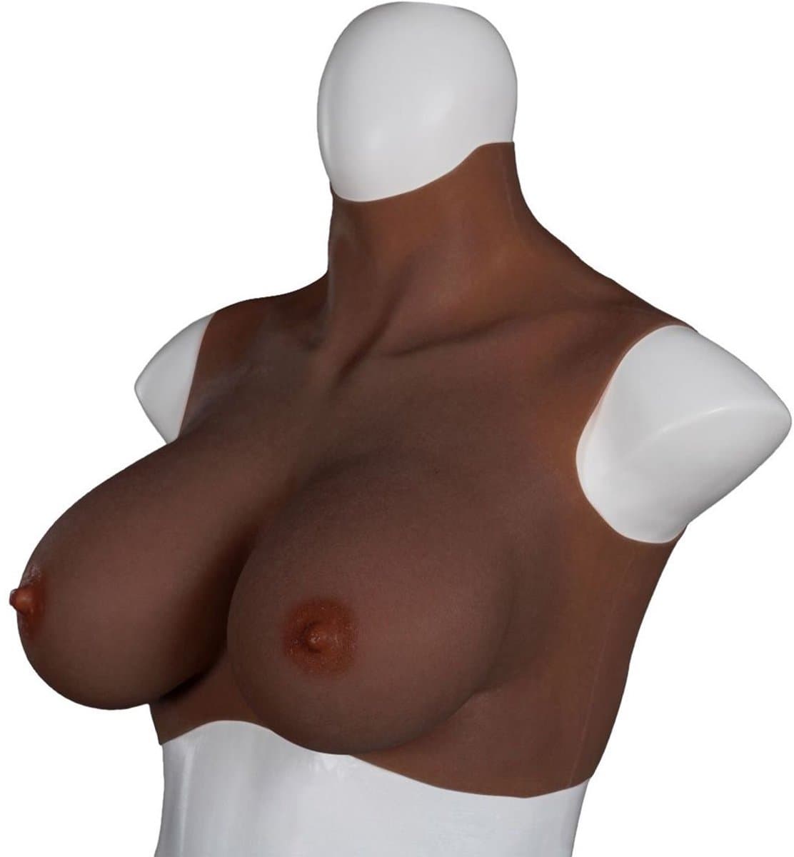XX-DreamToys - Ultra Realistische Bodysuit - Drag - Bovenlijf Met Borsten - Bruin L — afbeelding 1