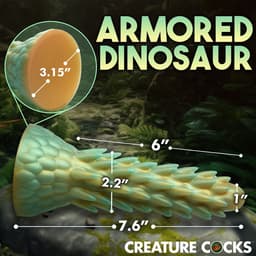 Stegosaurus Spiky Reptiel Dildo - Groen — thumbnail 4