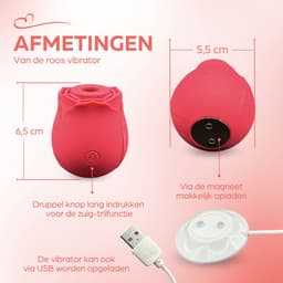 De Roos luchtdruk vibrator - Luxe vibrator voor vrouwen - Bef- Zuig - Clitoris -- 7 zuig vibratie standen Sex speeltje, Sex toys, Erotiek Voor Vrouwen — thumbnail 2