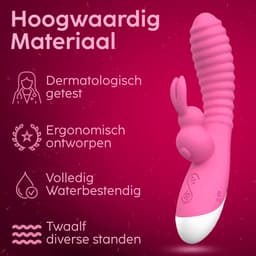 G-Toys® Tarzan Vibrator Roze - 12 standen - Vibrators voor Vrouwen - Clitoris & G-spot Stimulator - Erotiek Seksspeeltjes Sex Toys - Rabbit Bunny Realistisch Gevoel - Koppels Erotisch Masturbator - Dildo — thumbnail 4