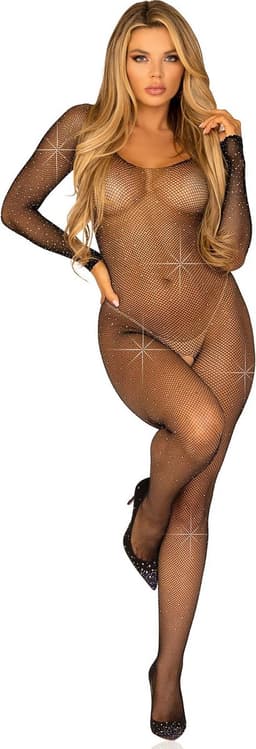 Fishnet sleeved bodystocking — thumbnail 1