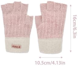 Dailygoods- Vingerloze Handschoenen - 2 Paar - Thermische Winterhandschoenen - Warme Gebreide Halve Vingers - Typen Handschoenen voor Hardlopen - Geschikt voor Dames - Vingerloze Wanten — thumbnail 5