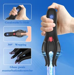 360 Graden eikel stimulator - Vibratie Octopus - Likken en vibreren - 15 verschillende standen - Langere erectie -Hevigere orgasmes - — thumbnail 2