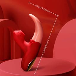 2023 Tong Vibrator - Likende Tong Vibrator - Clitoris Zuiger -Luchtdruk Vibrator- Dildo Vibrator - Likkende Tong - Bef Vibrator - Clitoris Stimulator - Sex Toys voor vrouwen - 10 standen - Silicone — thumbnail 2