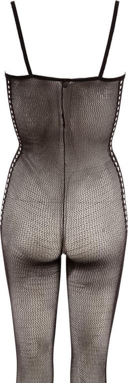 Mandy Mystery Lingerie –  Catsuit met Veter Ontwerp Licht transparant en Open Kruis – Maat L/XL - Zwart — thumbnail 3