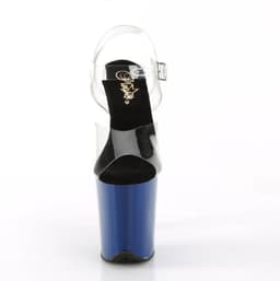 Pleaser - FLAMINGO808 Sandaal met enkelband, Paaldans schoenen - US 13 - 44 Shoes - Transparant/Blauw — thumbnail 5