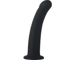 Banoch | Dildo siliconen Curvzz tip zwart | medium | Ø 2.5 cm | 15 cm lengte | zuignap