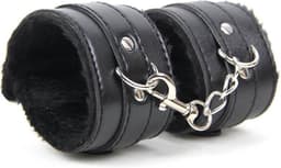 Leren Handboeien met Bont - Zwart - SM Bondage Sex - Erotiek Set voor BDSM - Erotische Seksspeeltjes - Sex Toys - Sexy Lingerie - Valentijn Cadeautje Mannen & Vrouw - Pride Amsterdam — thumbnail 3