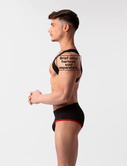 Barcode Berlin Mesh Brief Sicile Black-Red - MAAT M - Erotisch Heren Ondergoed - Slip voor Man - Sexy mannen Slip — thumbnail 3