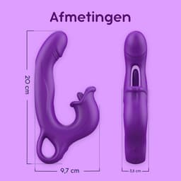 Ivy Lux Amelia - Likkende Vibrator - Rabbit Vibrator – G-spot & Clitoris Stimulator – 49 standen (7+7) - Vibrator voor vrouwen - Sex toys voor Vrouwen – Waterdicht – USB oplaadbaar – Vibrator voor koppels — thumbnail 3