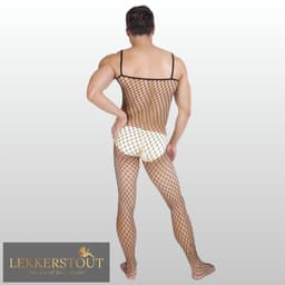 Heren Visnet Bodystocking - Open Kruis - Sexy Herenlingerie - One Size S-L (46-50) | LS140 — thumbnail 5