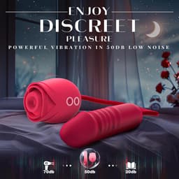 Daity Rose Vibrator voor Vrouwen – Thrusting G-spot Dildo met 10 Zuigstanden – Clitoris Stimulator – Sex Toys voor Vrouwen en Koppels – Dubbelzijdig Seksspeeltje-rood — thumbnail 5