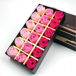 18 Rozen Geurzeepjes in Luxe Cadeaubox - Badzeep Bloemen voor Romantisch Cadeau — thumbnail 3