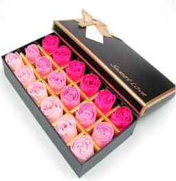 18 Rozen Geurzeepjes in Luxe Cadeaubox - Badzeep Bloemen voor Romantisch Cadeau — thumbnail 1