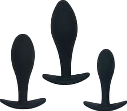 Banoch Buttplug Trainer Set | 3-delige Siliconen Anaal Plug Set | Beginner Vriendelijk | Zwart | Oplopende Maten | voor mannen en vrouwen — thumbnail 1
