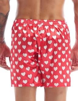 Satijnen boxershorts voor heren met rendiergewei-patroon – Sexy kerstondergoed in M-XXL — thumbnail 3