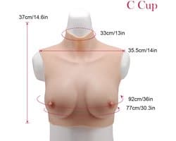 Siliconen borsten- C cup- Nep Borsten- 100% siliconen- 2400 gram -Crosdresser- Travestiet- Cosplay-Breastplate-Travestie- Natuurlijke look-