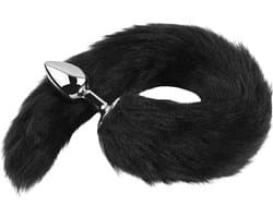 Daity BDSM Anale Speeltjes met Vossenstaart – Fox Tail Buttplugs – Cosplay Butt Plug van RVS – 18 inch Zwart