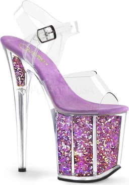 Pleaser - FLAMINGO-800-20 Plateau Laarzen, Paaldans schoenen - Paaldans schoenen - 37 Shoes - Zwart — thumbnail 5