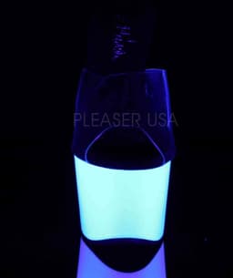 Pleaser - ADORE-701UV Muiltjes - Paaldans schoenen - 40 Shoes - Transparant/Zwart — thumbnail 2