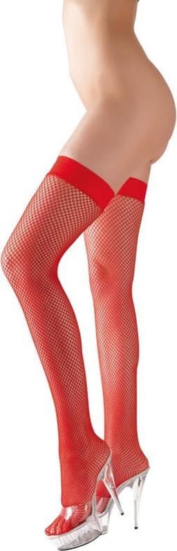 Cottelli Collection – Sexy Kousen met Visnet Motief voor Vurige Passie – Maat L - Rood — thumbnail 3
