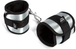 Fifty Shades Handboeien - Fluweel - Zilver/ Zwart — thumbnail 1