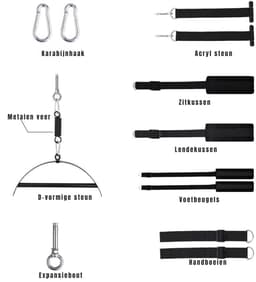 DYNA® Sex Schommel - Sex Stoel - Bondage - Zwart - 32cm x 10cm x 36cm — thumbnail 5