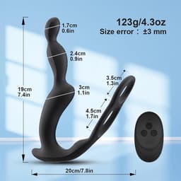 Ynkkvre - Anal Vibrator - Mannen - 10 Vibratiemodi - 3 Motoren - Prostaatstimulatie - Met afstandsbediening - Dildo en Buttplug — thumbnail 2
