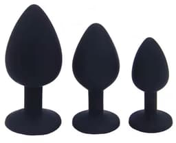 SINYX Luxe Buttplug Set met Diamantjes - Siliconen - Buttplugs - Buttplug Set - Anal Plug - Sex Toys voor Vrouwen en Mannen - Seksspeeltjes - Butt Plug - Butplug - Zwart — thumbnail 3