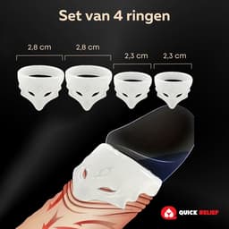 Quick Relief Frenulum Teaser™ - Eikel Sleeve - Set van 4 eikel sleeves - Voorhuid corrector - Eikelring - Klaarkomen uitstellen — thumbnail 4