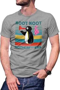 Grappig Pingu Meme T-shirt voor Heren - Iconisch 'Noot Noot' Ontwerp — thumbnail 1