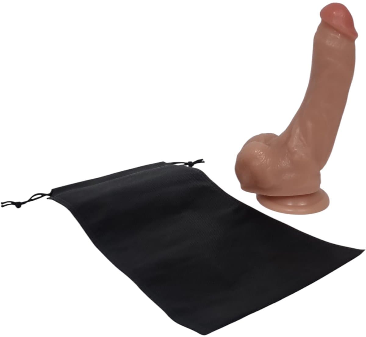 Sensationsdeluxe - Realistische Dildo met balzak - 20,5 cm - Dildo met zuignap - Beige -Sex speeltje voor Mannen Anaal - en voor Vrouwen en man — afbeelding 1