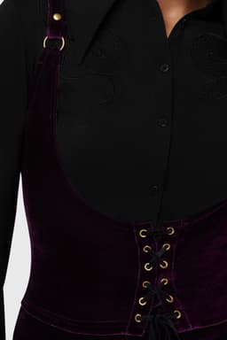 Killstar Beneath The Eclipse - Night Petal Underbust Corset Dames Korset - paars - XL — thumbnail 4